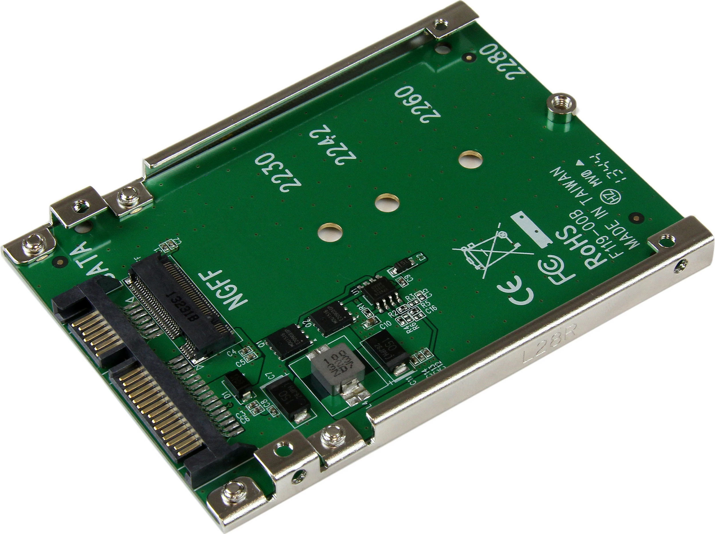 Adapter StarTech SAT32M225, M.2 SATA (NGFF) në 2.5" SATA, SATA III 6Gbps, 7mm, jeshile