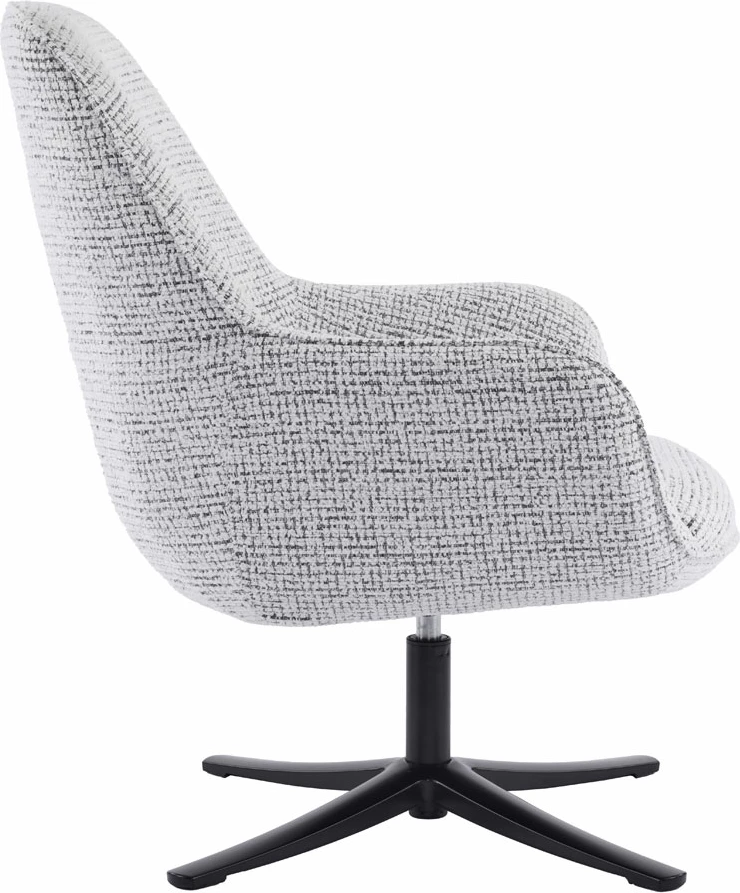 Fotelje rrotulluese TIFFANY, e bardhë me dizajn, 80x75x90cm