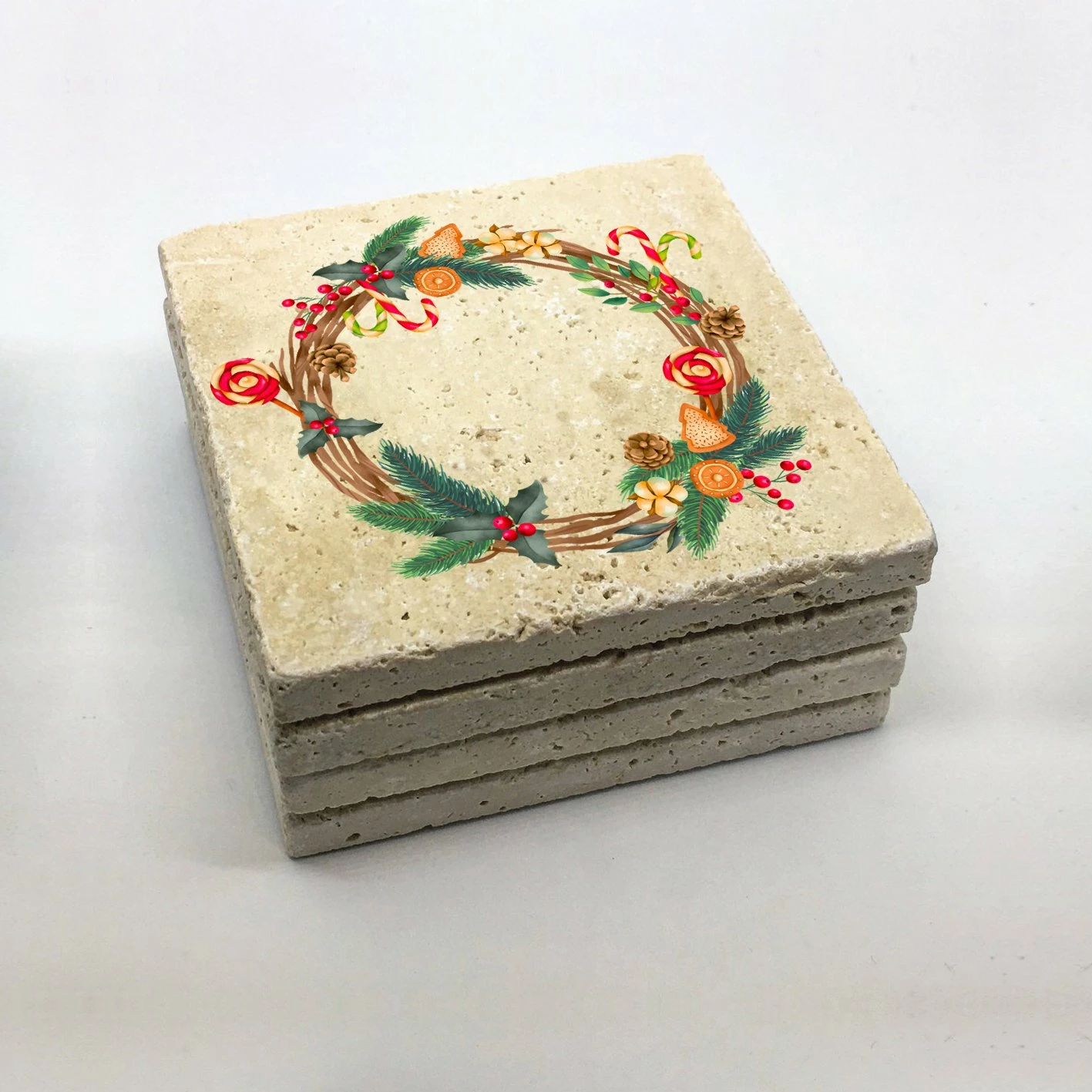 Set nënshimesh prej guri natyral, shumëngjyrëshe, 4 copë, Hermia, TBA1860