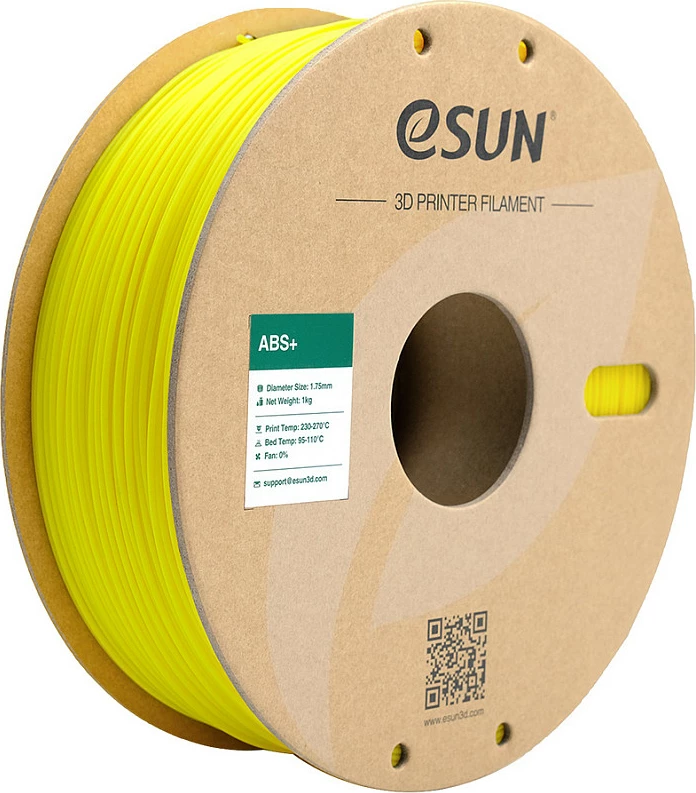 Filament 3D eSun ABS+ 1.75mm 1kg, i verdhë