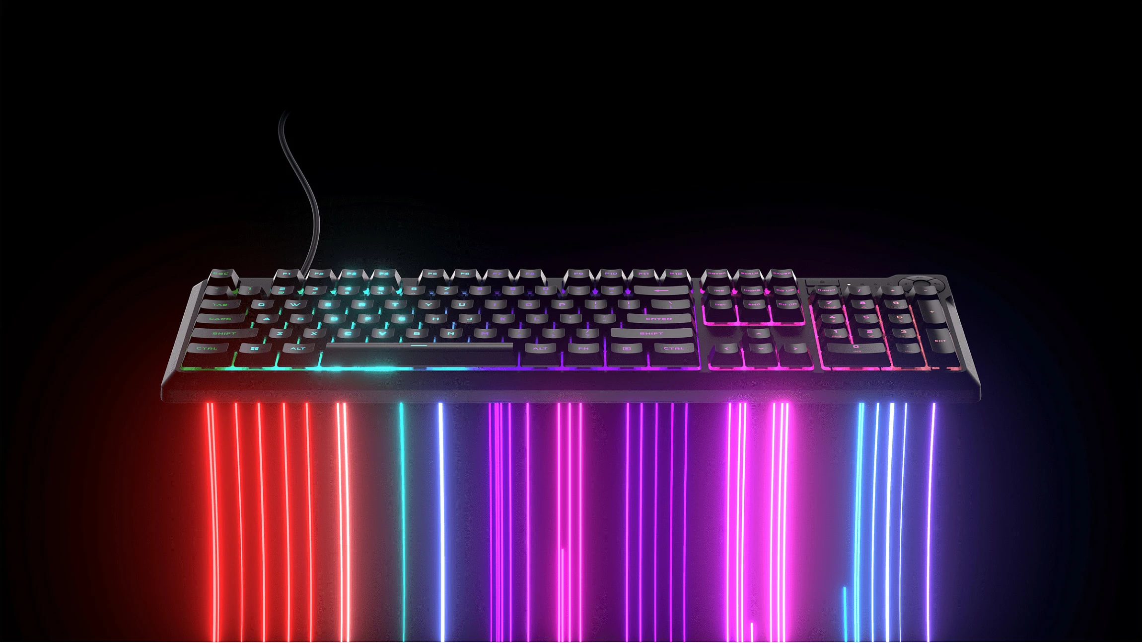 Tastierë gaming Corsair K55 Core RGB, membrane, ndriçim RGB 10 zona, e zezë