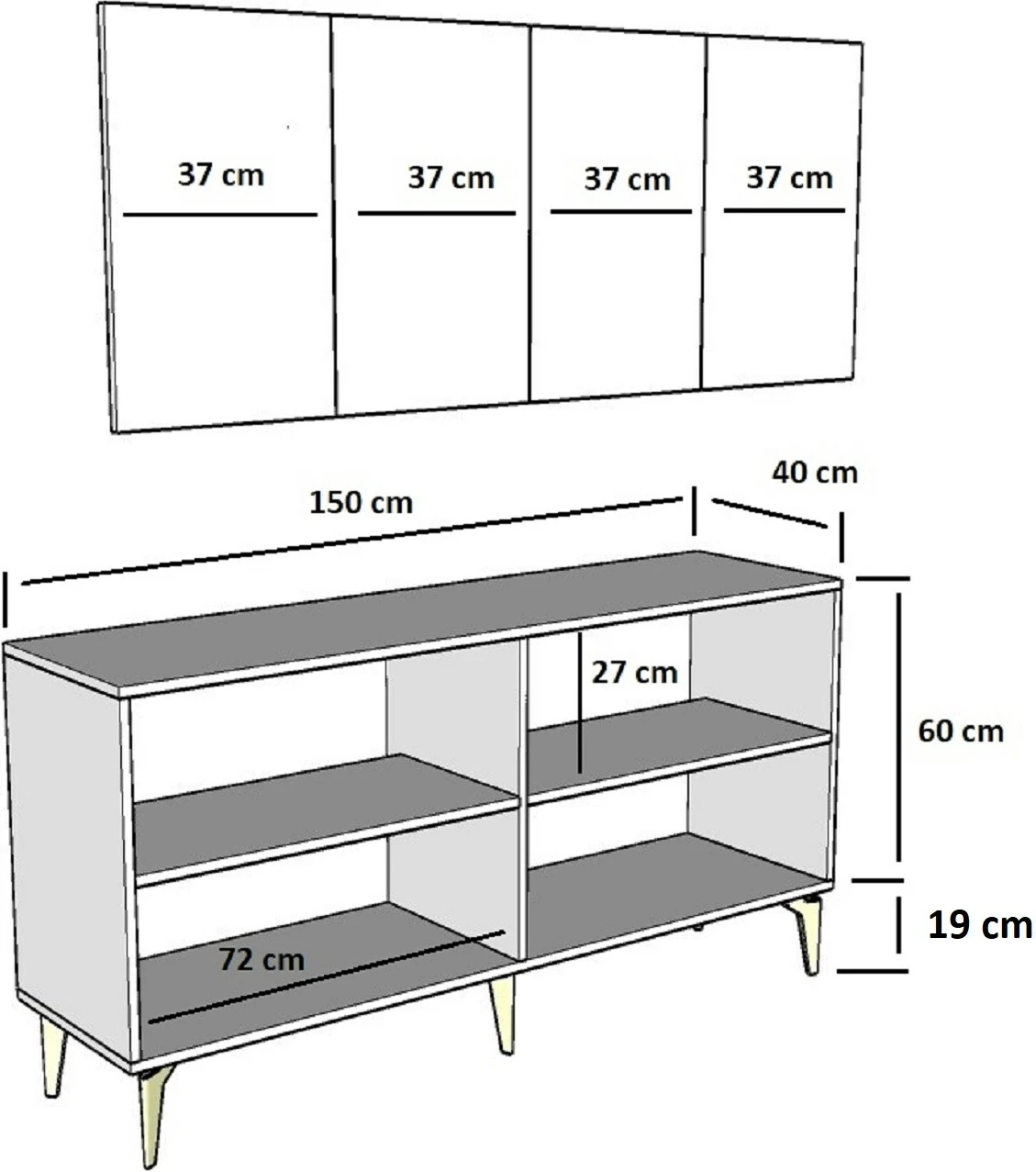 Konsolë Hanah Home, Midas, antracit, argjend
