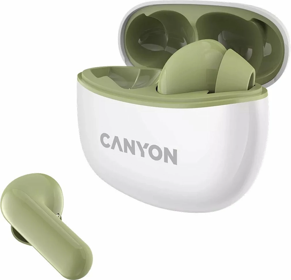 Kufje Canyon TWS-5 CNS-TWS5GR Bluetooth 5.3, In-Ear, mikrofon, 7.5h, 10m, gjelbër
