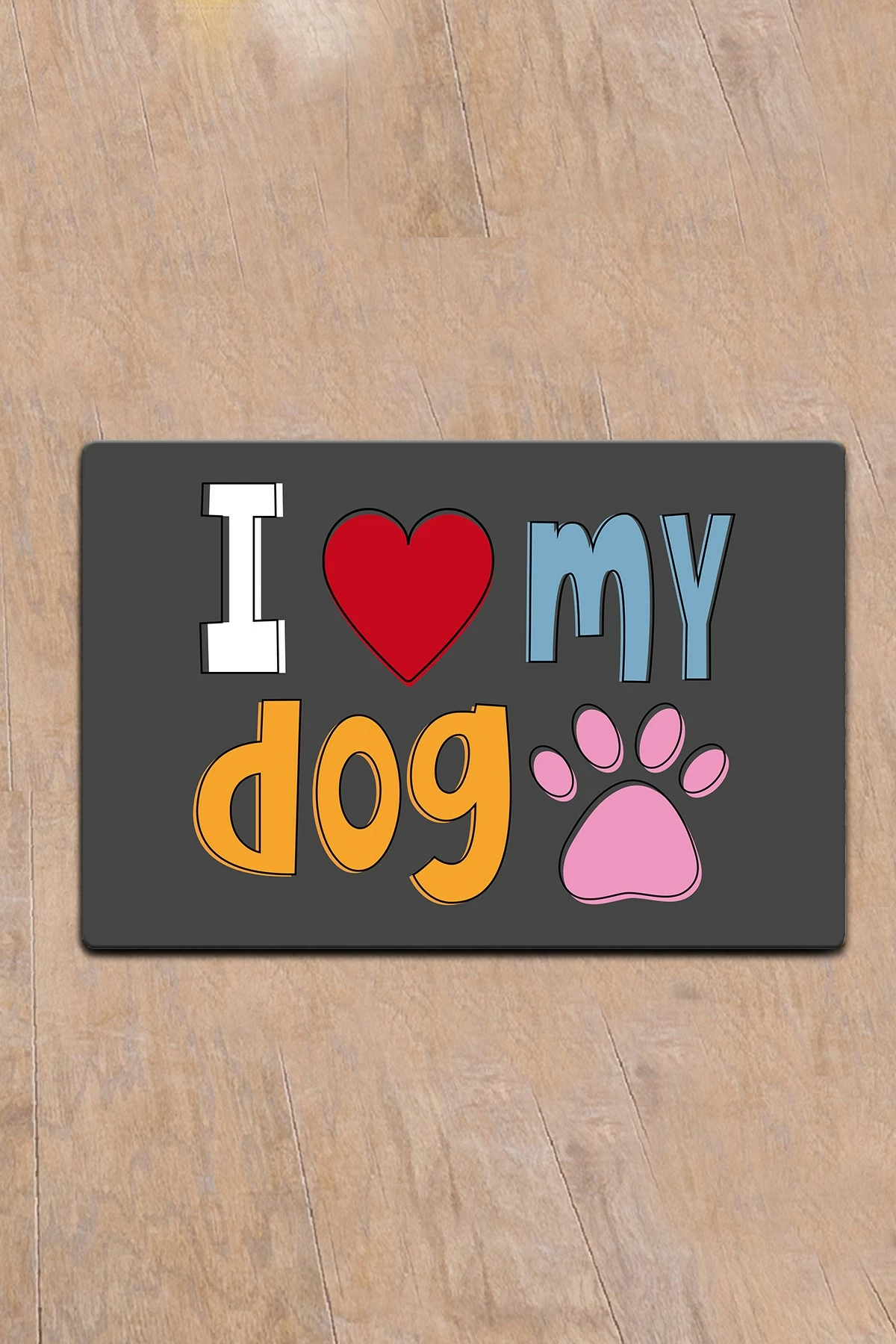 Tapet për mbeturina të maceve, dizajn 'I love my dog', shumëngjyrësh, 40x60cm