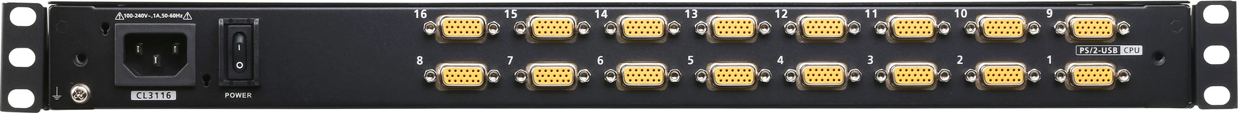 Switch KVM LCD ATEN CL3116NX, 18.5", 16 porta, Rack 1U, 1366x768, AZERTY FR, i zi