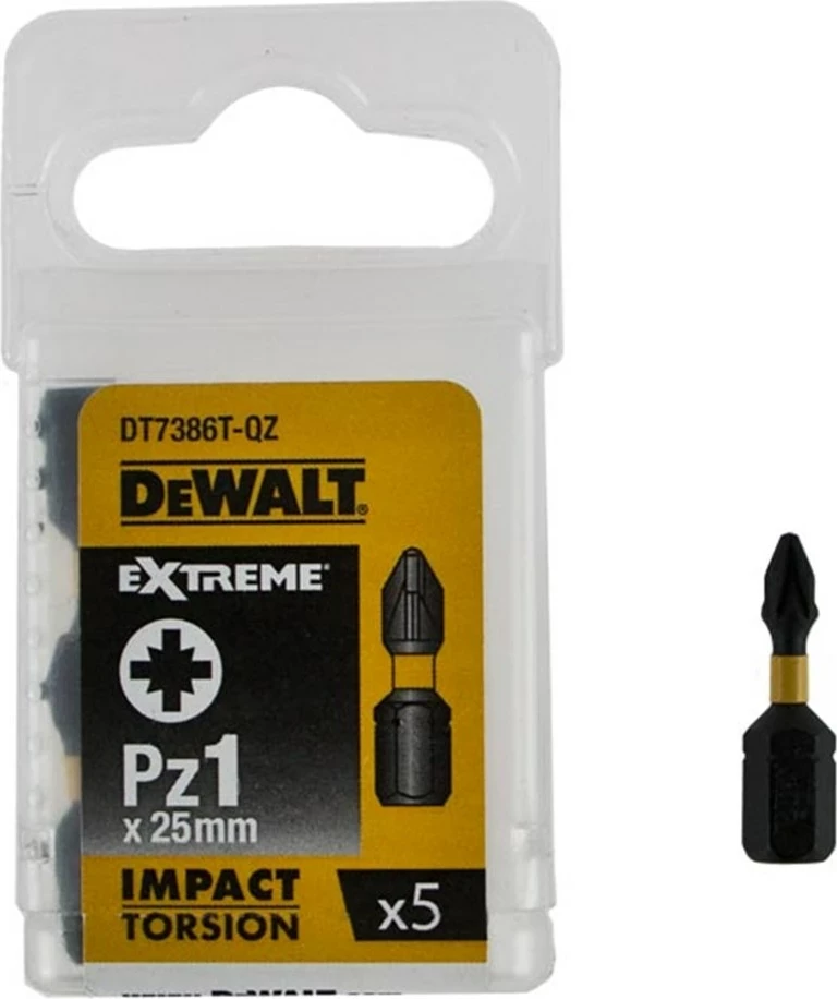 Set majash kaçavide Dewalt DT7386T PZ1 25mm Impact Torsion, 5 copë