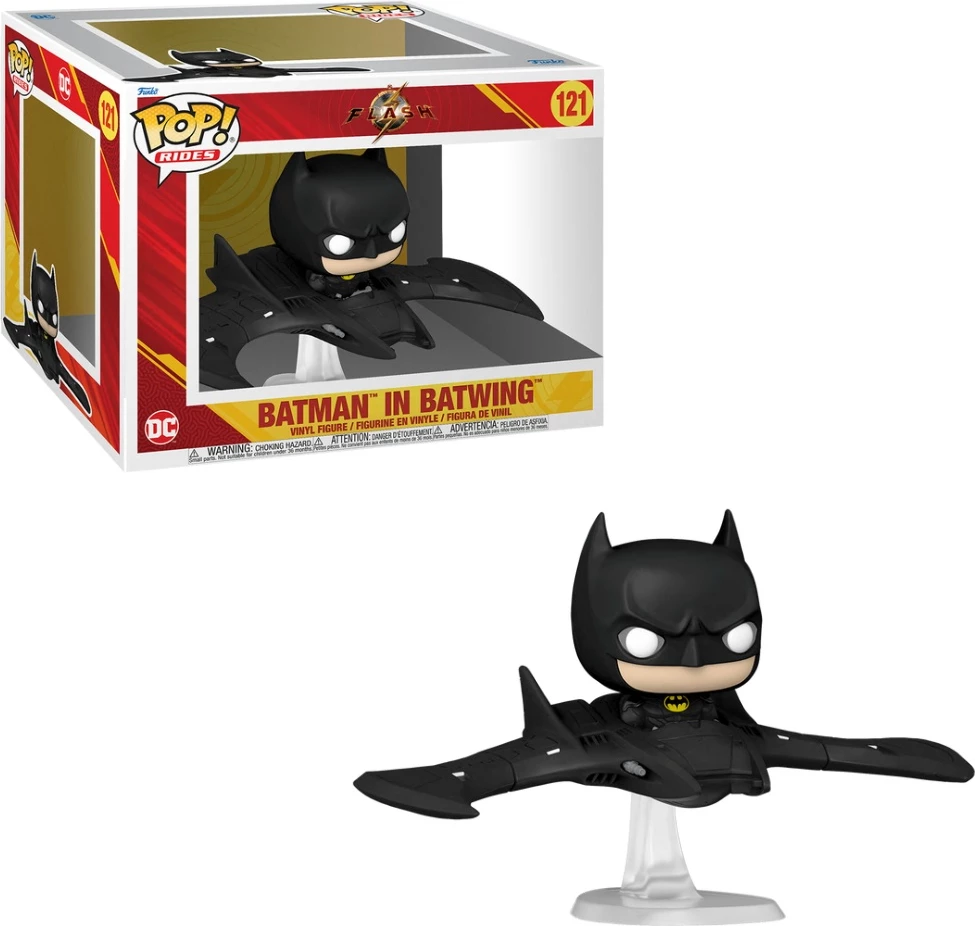 Figurinë koleksionuese Funko POP! Rides: The Flash, Batman in Batwing, vinyl, e zezë