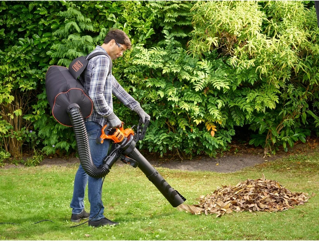 Fshesë me vakum dhe fryrës gjethe BLACK+DECKER BEBLV301-QS, 3000 W, portokalli