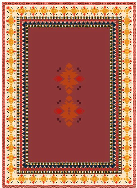 Mbulesë tavoline Hermia Concept, etnike, e kuqe