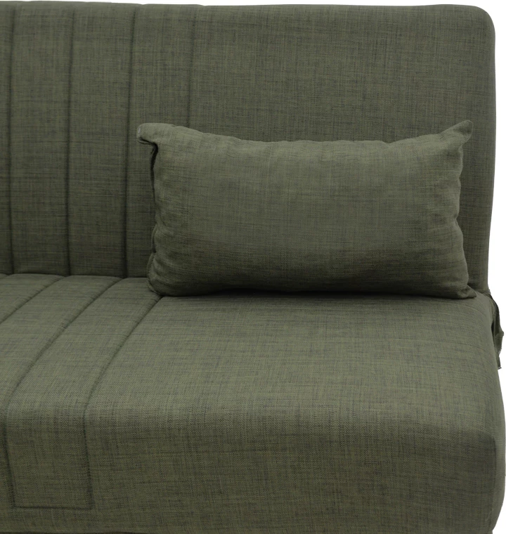 Divan treshe me shtrat, hapësirë ruajtëse,, ngjyrë e gjelbër, 190x75x85cm