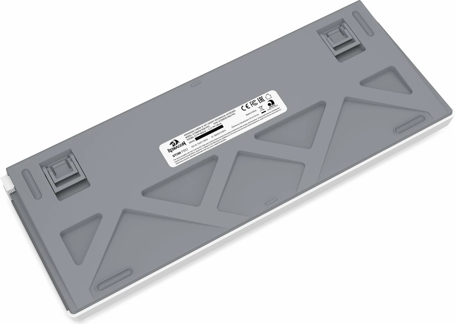 Tastierë mekanike gaming Redragon OTIIM K729 PRO Bullet QL (K729WGB-RGB-PRO), TKL 80%, RGB, tri-mode (USB/Bluetooth/2.4GHz), hot-swap, switches orange, e bardhë