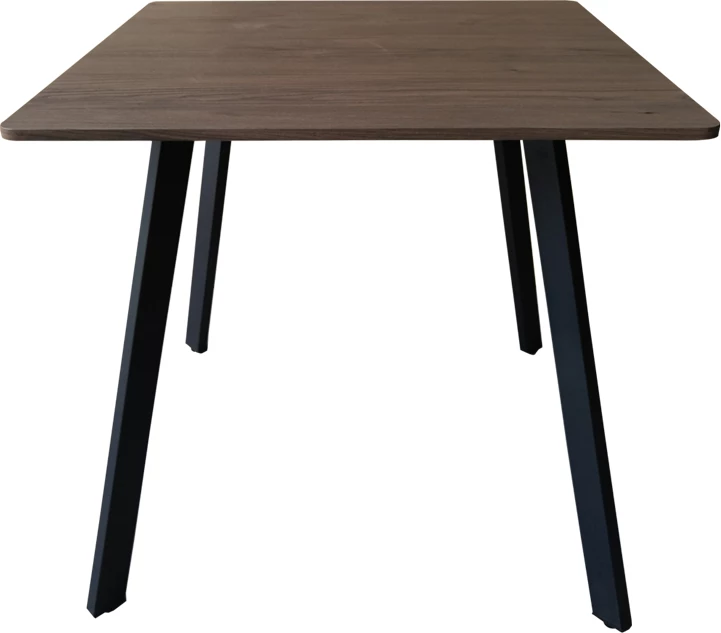 Tavolinë katrore Squaro, ngjyrë arre, këmbë metalike të zeza, 80x80x75cm