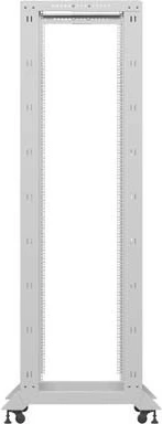 Raft i hapur 19" për servera, Lanberg, OR01-6842-S, 42U, 600x800 mm, kapacitet 600 kg, rregullim thellësie 430-590 mm, gri RAL 7035