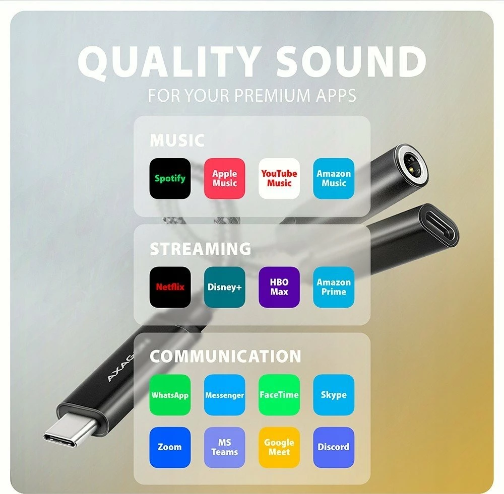Adapter USB-C Axagon ADA-HCPD, Jack 3.5mm + USB-C PD 60W, i zi