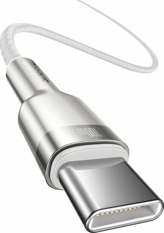 Kabllo USB-C Baseus PD 100W 2 m, USB-C në USB-C, USB 2.0, 480 Mbps, e bardhë