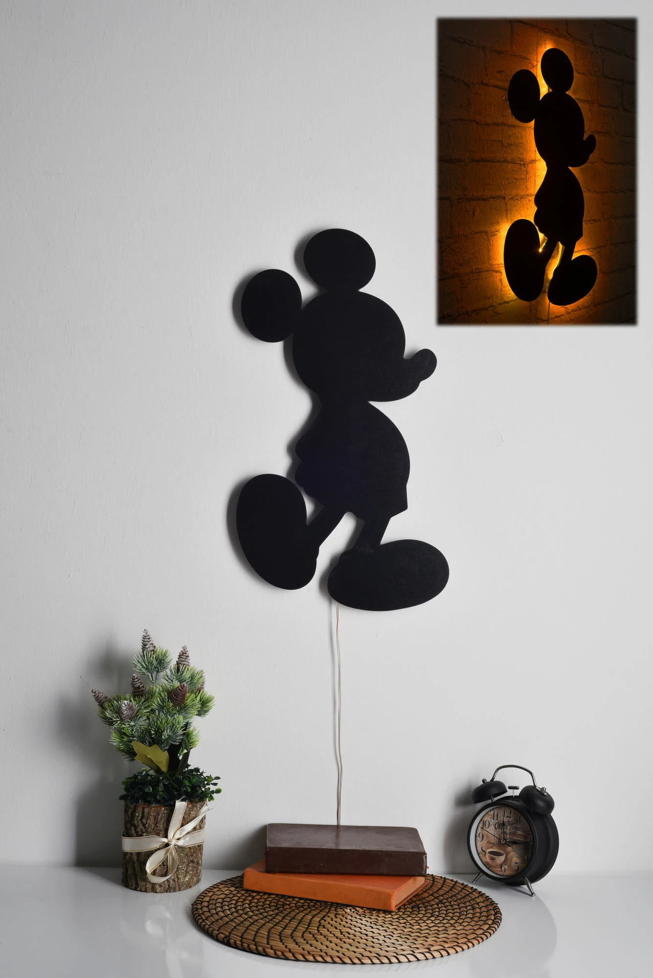 Ndriçim dekorativ LED Mickey Mouse, ngjyrë e verdhë