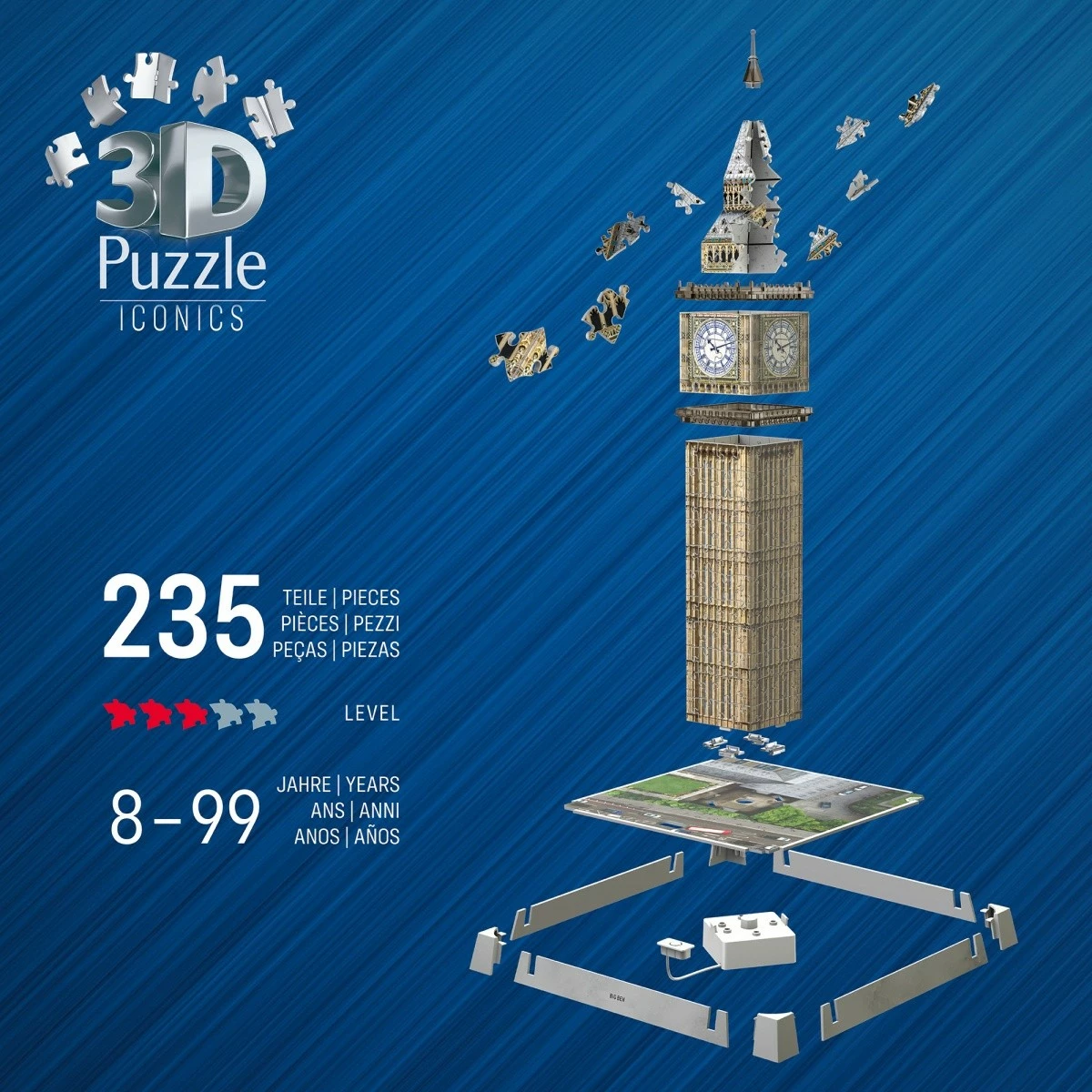 Puzzle 3D Ravensburger Big Ben, 235 pjesë, plastikë, me LED
