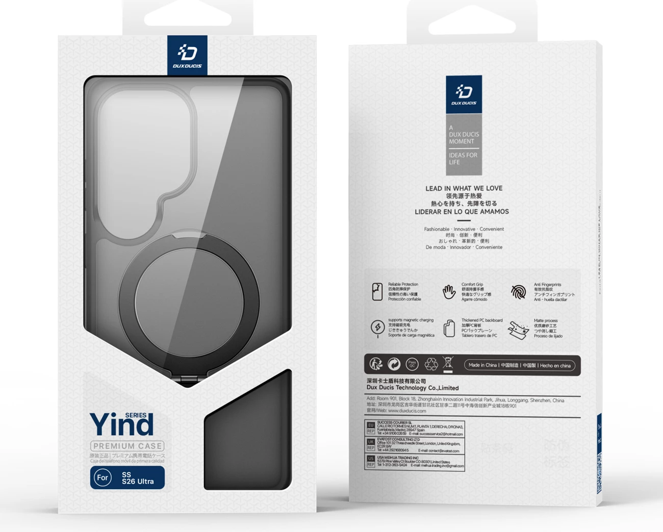 Mbështjellës Dux Ducis Yind për Samsung Galaxy S26 Ultra, MagSafe kompatibil, me stand, i zi