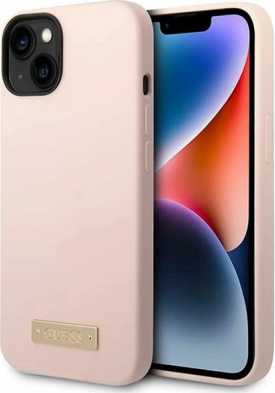 Kapak telefoni Guess GUHMP14MSBPLP për iPhone 14 Plus, rozë