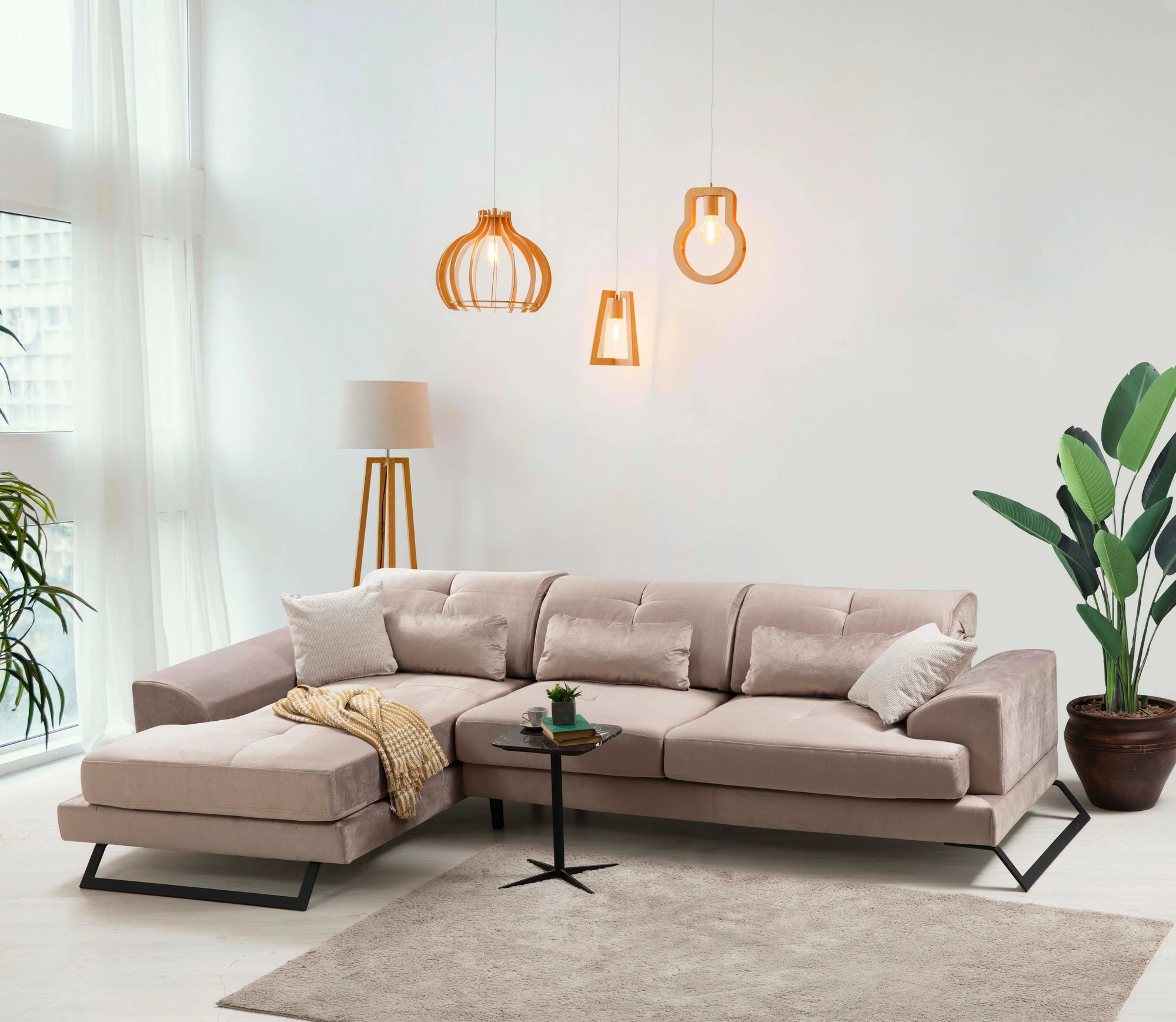 Kënd-sofë Frido, kënd i majtë, bezhë, Atelier del Sofa