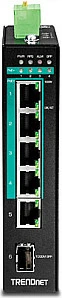 Switch industrial PoE+ TRENDnet TI-PG541i, 6 porta Gigabit, Managed L2+, DIN-rail, SFP, i zi