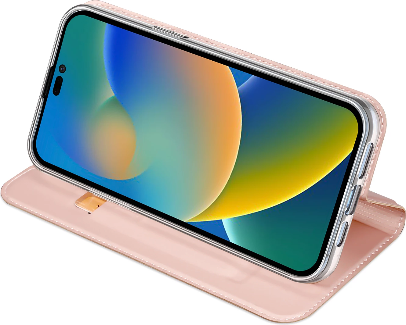 Mbështjellës Dux Ducis Skin Pro për iPhone 14 Pro Max, me kapak, rozë