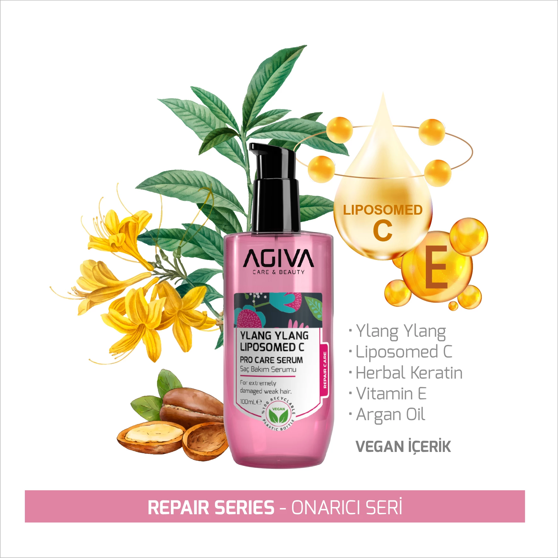 Serum për flokë Agiva Ylang Ylang Lıpozom C Pro Care 