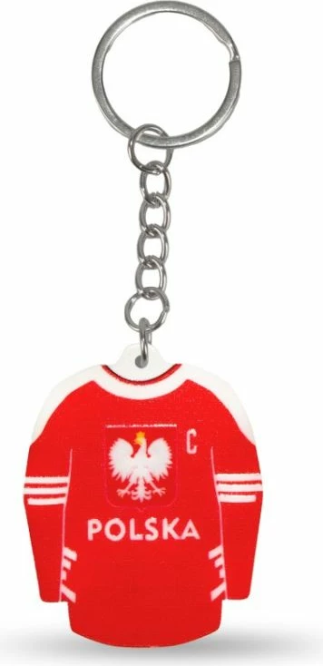Keychain fanellë hokeji Poloni, kuqe