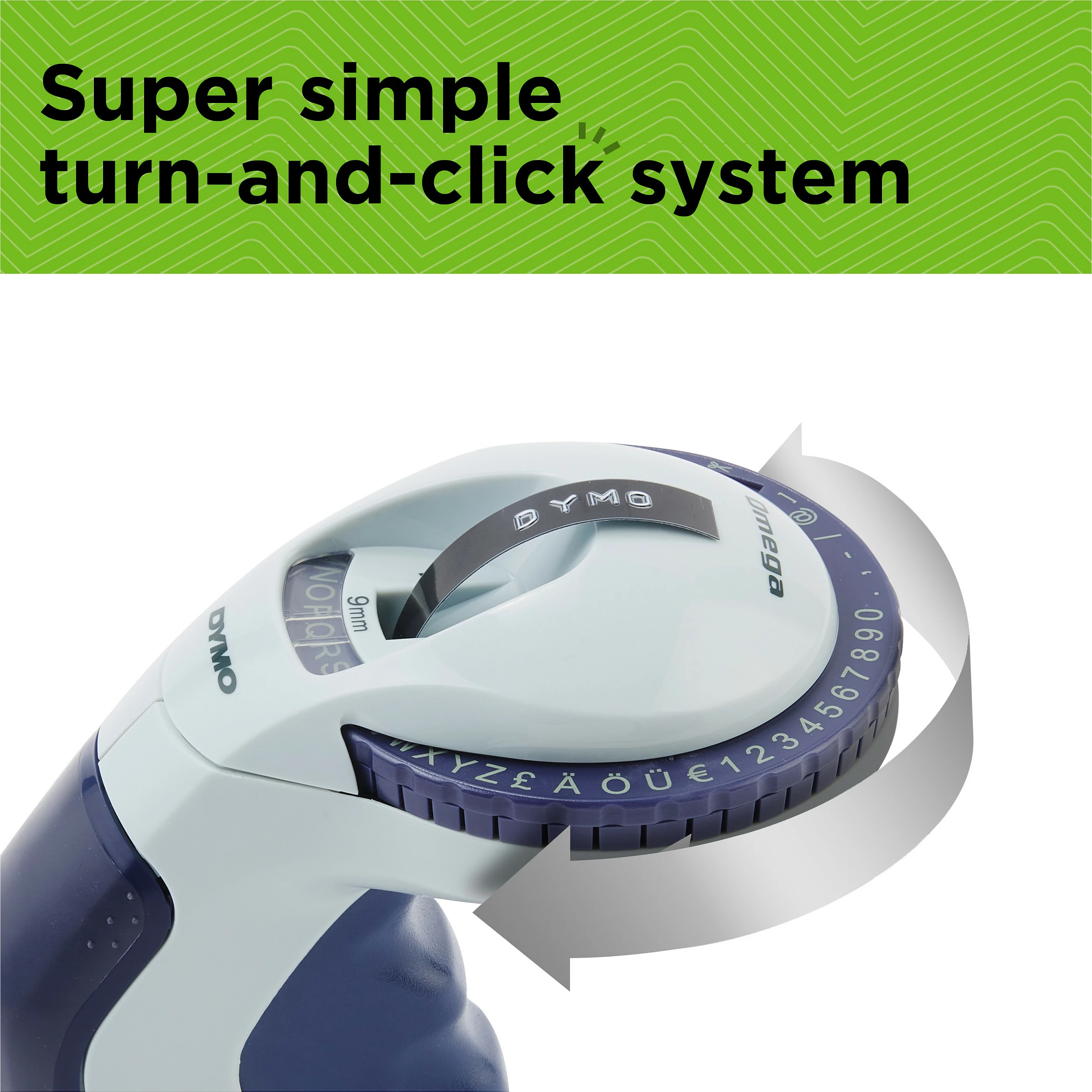 Etiketues manual Dymo Omega, embosser, ngjyrë blu
