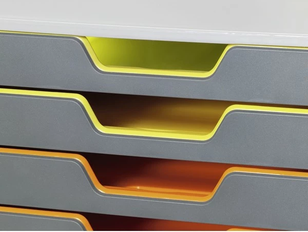 Kuti me sirtarë Durable VARICOLOR 10, plastikë, shumëngjyrëshe, 10 sirtarë