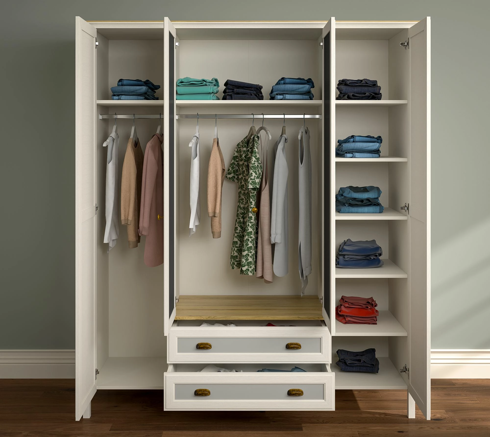 Dollap Skye Decor, FRN-21004, krem, lis, gri