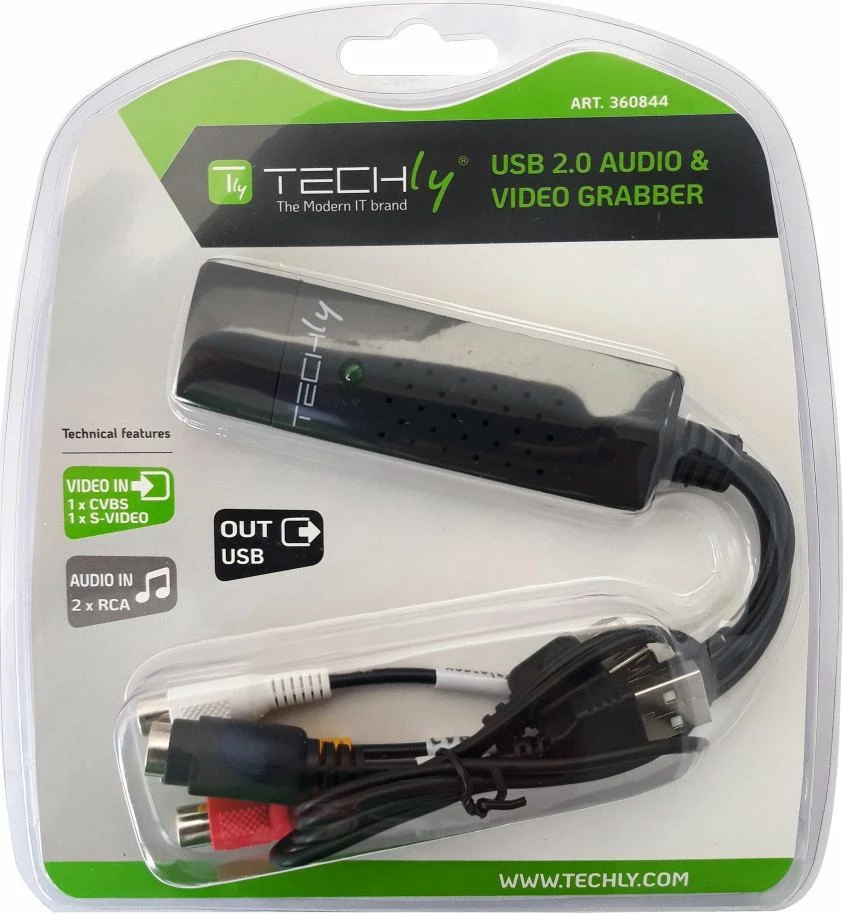 Kapës video USB 2.0 Techly I-USB-VIDEO-700TY, NTSC/PAL, i zi