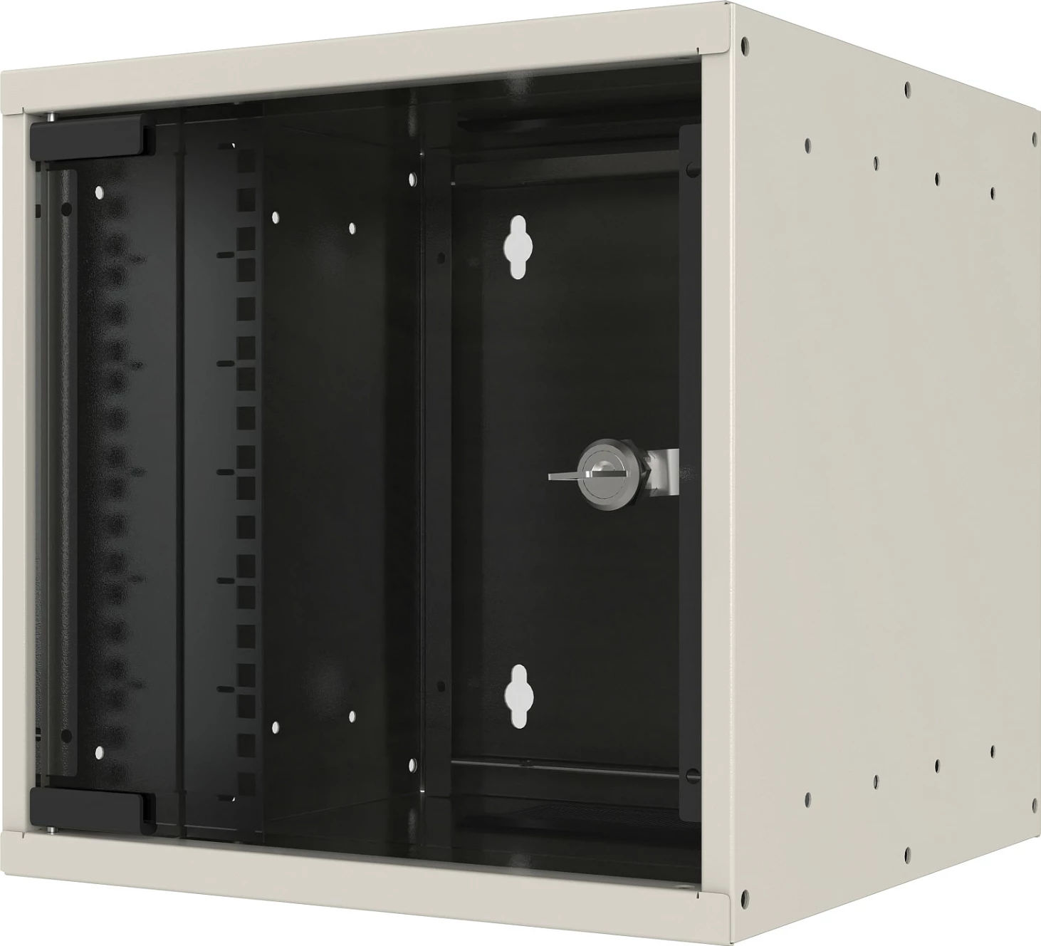 Kabinet rrjeti muror EFB Elektronik 10" 4U, thellësi 300mm, derë xhami, i bardhë