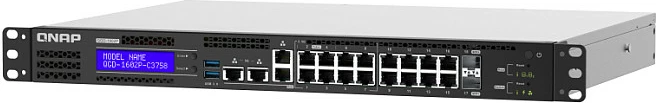 Switch QNAP QGD-1602P, 16x Gigabit RJ-45, 8x 2.5GbE, mbështetje 10G, 1U Rack
