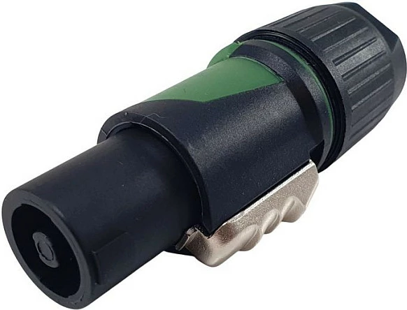Konektor kablli speakON EQUIP 147932, 4-pol, femër, straight, zi/jeshil