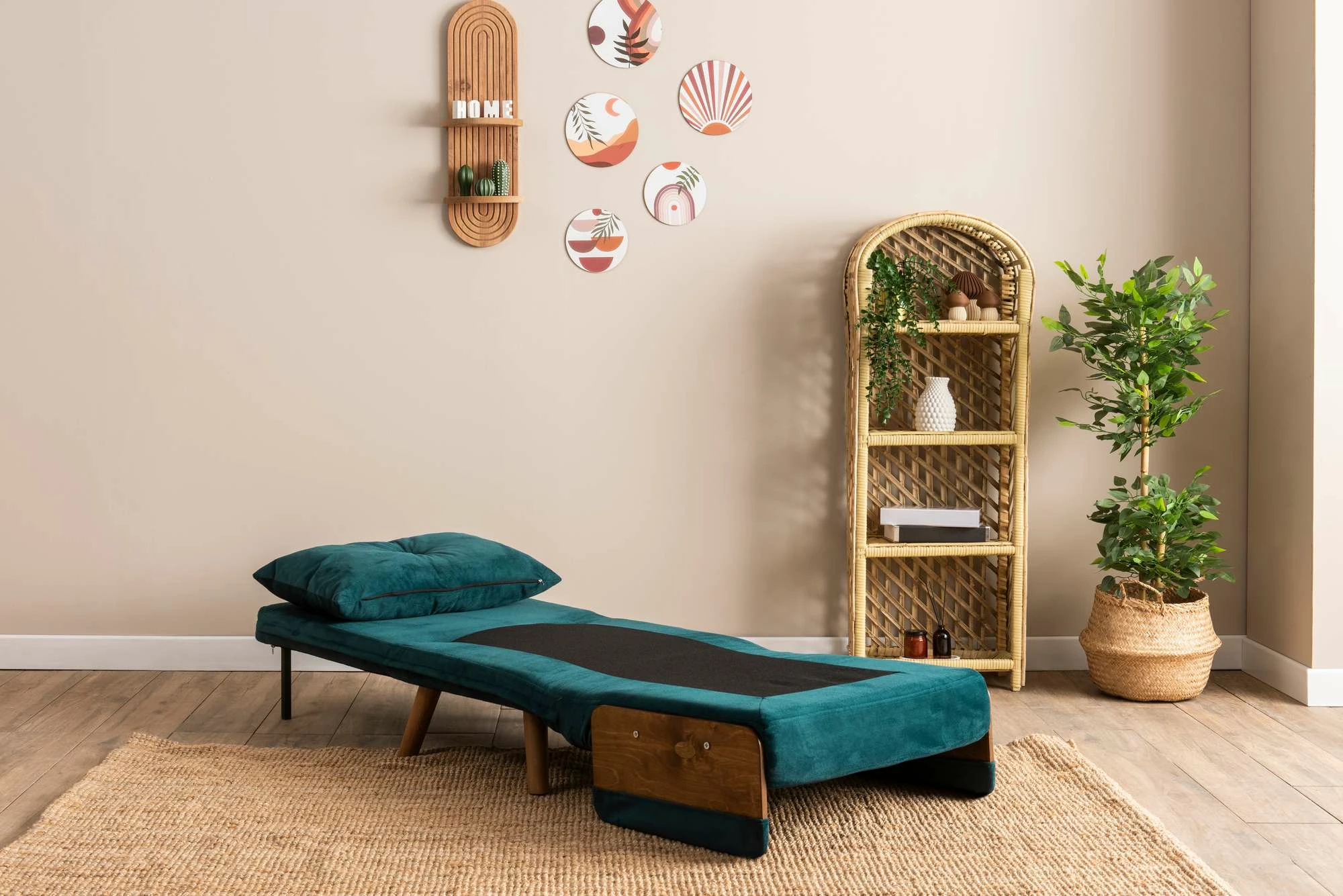 Krevat-karrige një vendi, Atelier del Sofa Cosmo, ngjyrë jeshile petrol