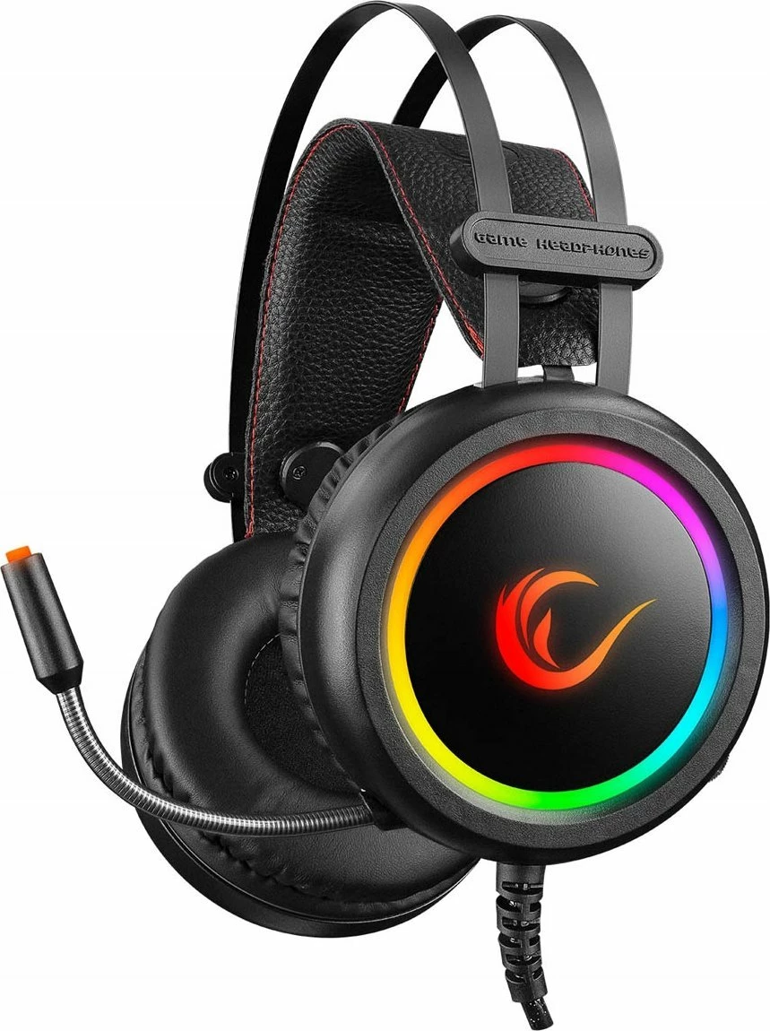 Kufje gaming Rampage Stormy 7.1, USB, me mikrofon, RGB, kabllo 2 m, të zeza