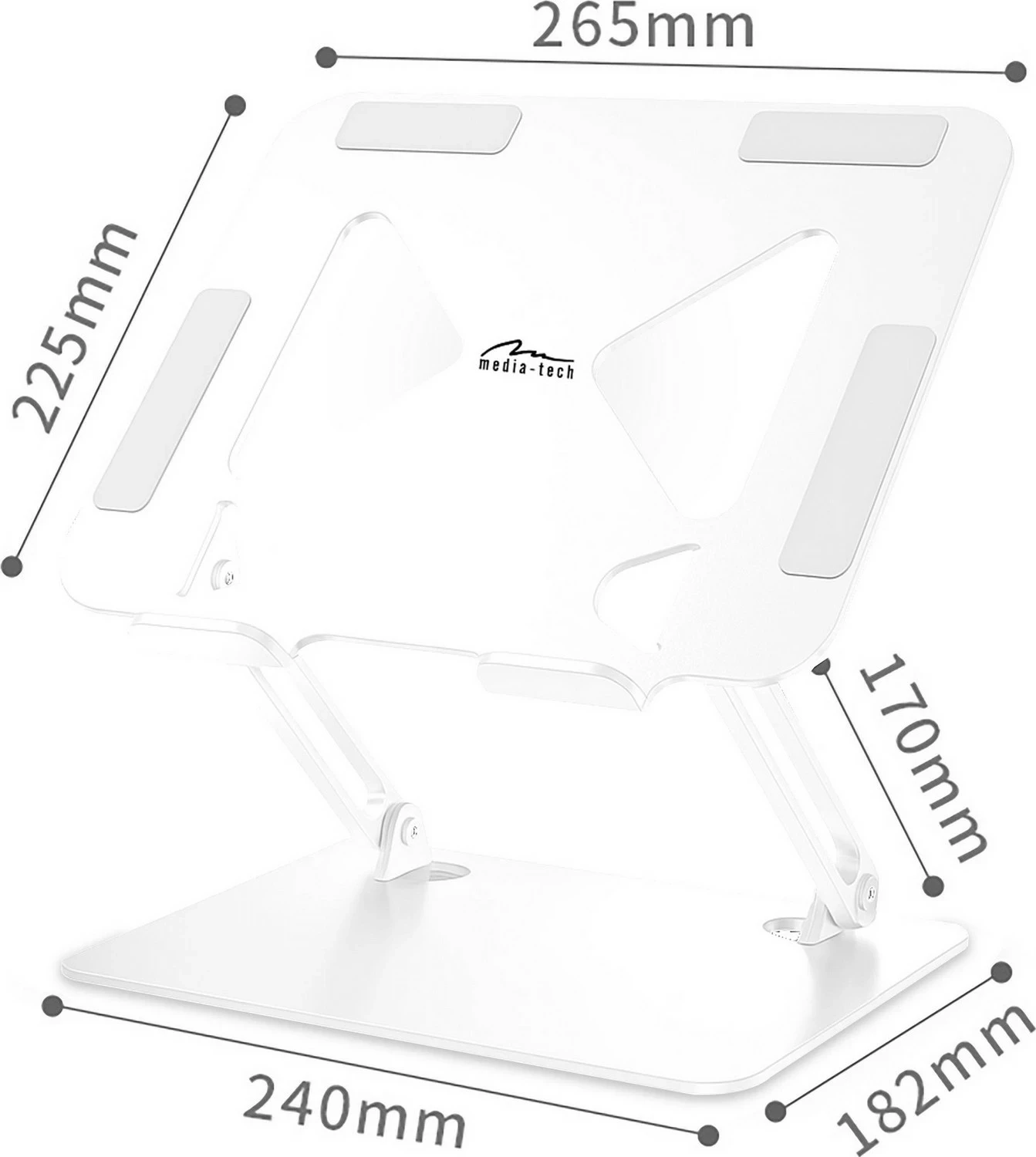 Stendë laptopi Media-Tech MT2661W, 10-17 inç, e bardhë
