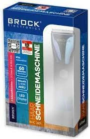 Makinë qethëse flokësh Brock BHC 3001, pa kabllo, bateri 600mAh, IPX6, e zezë/blue/silver