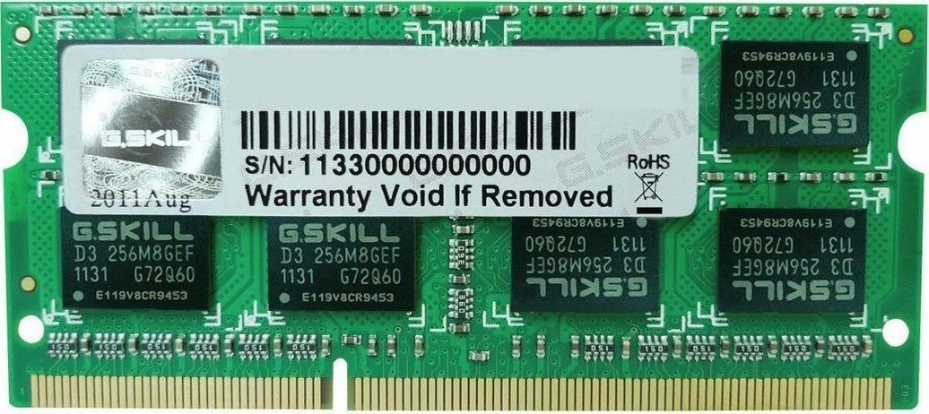 RAM Memorje G.Skill F3-1600C11S-4GSL 4GB DDR3L 1600MHz CL11 SODIMM (1 modul)