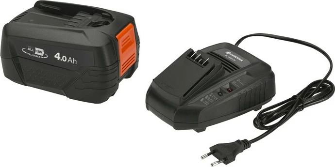 Set baterie dhe karikuesi Gardena P4A PBA 18V/72 4.0 Ah, 4.000 mAh, Li-Ion, 18 V, zi, portokalli