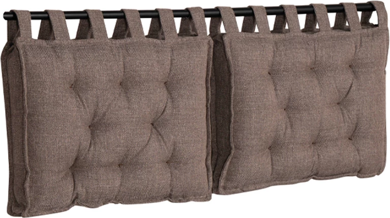 Set jastëkësh për shpinë krevati, 2 copë, ngjyrë gri-kafe, 70x10x50