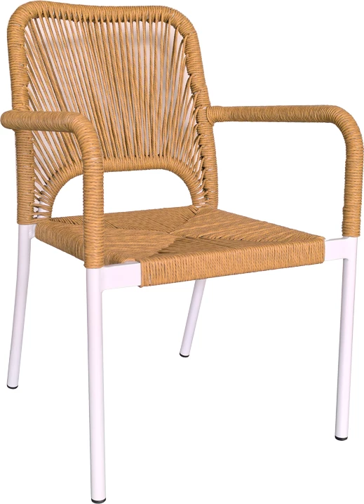 Set tavoline me karrige për terasë Kliton - Norture, alumin, ngjyrë e bardhë/natyrale, 80x80x74cm, 3 copë