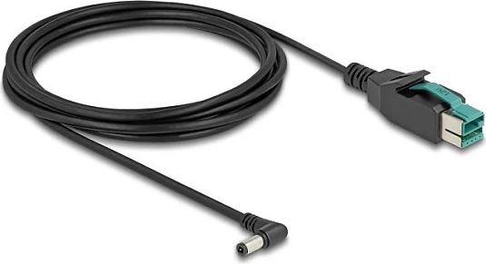 Kablë PoweredUSB DeLOCK 12V në DC 5.5 x 2.5 mm, 3 m, e zezë