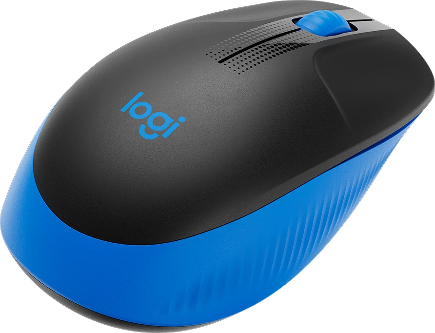 Maus Logitech M190 wireless, 2.4 GHz, optik, 3 butona, USB receiver, blu