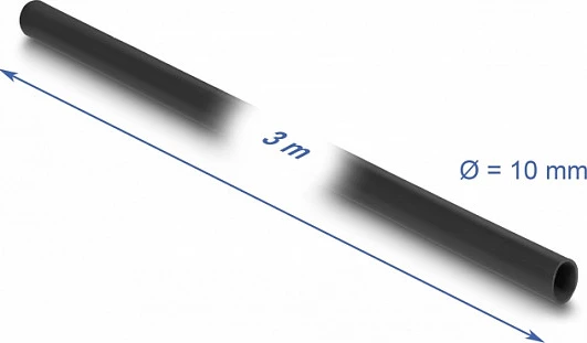 Mëngë izoluese PVC DeLOCK, 3 m x 10 mm, -40 deri 105°C, e zezë