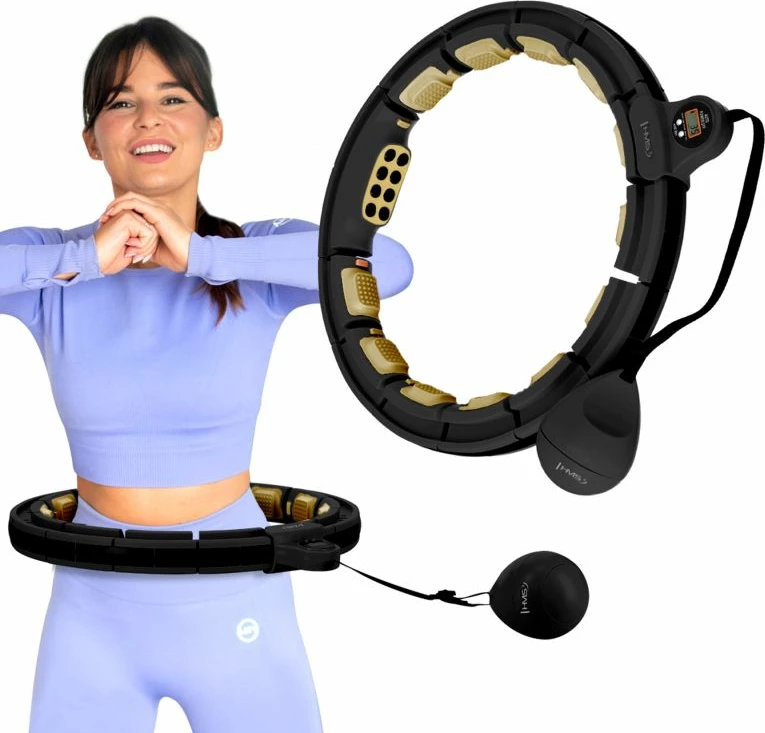 Hula hop me magnet e peshë HMS HHM13, zi/ari
