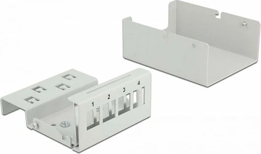 Patch panel DeLOCK Keystone 4 porta, metal, gri