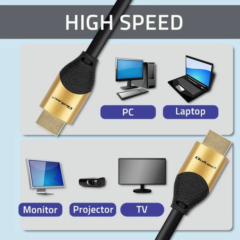 Kabllo HDMI Qoltec V2.1 Ultra High Speed 8K, e artë