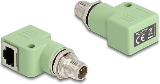 Adapter industrial Ethernet DeLOCK 60681, M12–RJ45, Cat5e, i gjelbër
